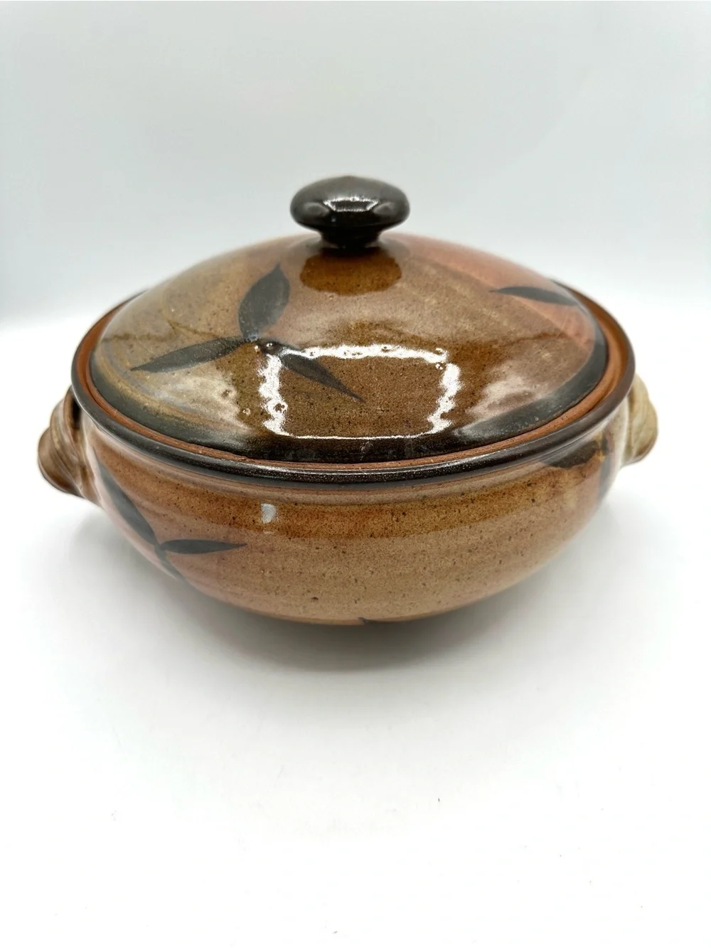 Studio Artist Hand Crafted 10” wide casserole dish with lid.